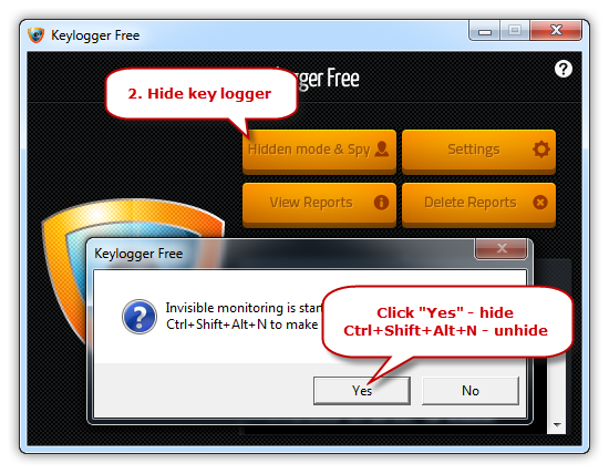 Hide/Unhide the Keylogger